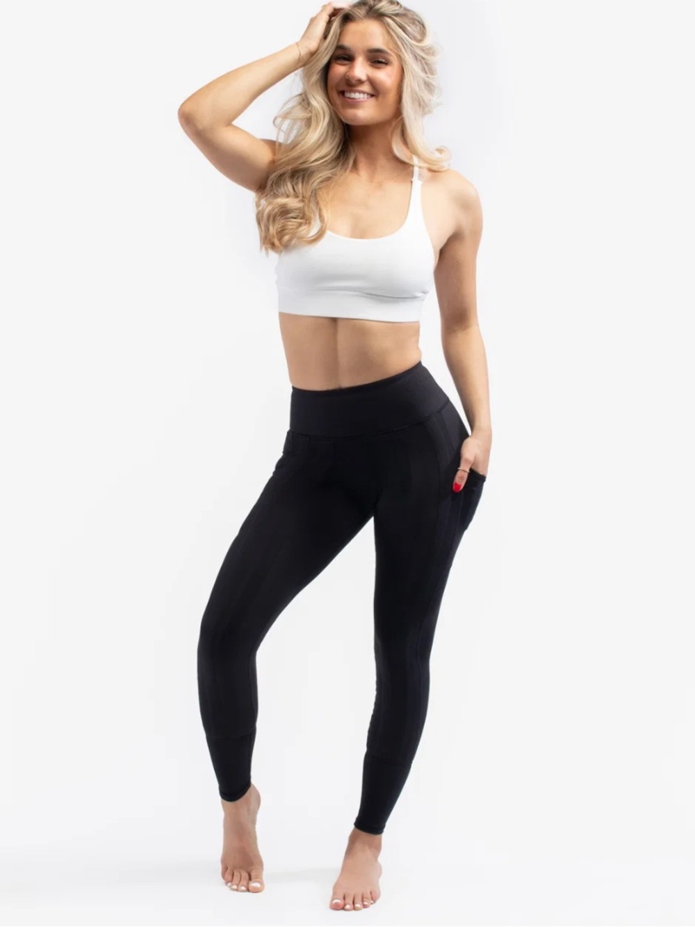 Sweetflexx Black High-Rise Pocket Resistance Leggings. Size 6